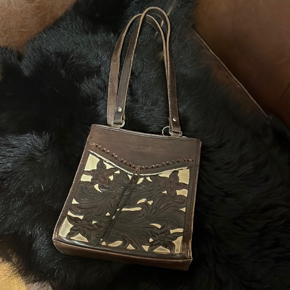 American West Tooled Leather Purse